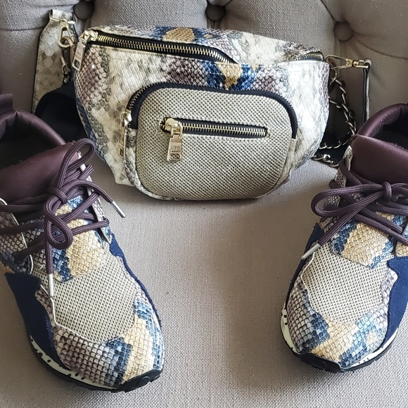 STEVE MADDEN CLIFF SNEAKERS/ FANNIY BAG - Picture 1 of 16